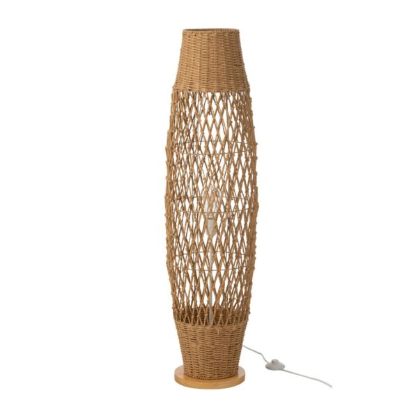 Vloerlamp Gevlochten Metaal Donker Naturel