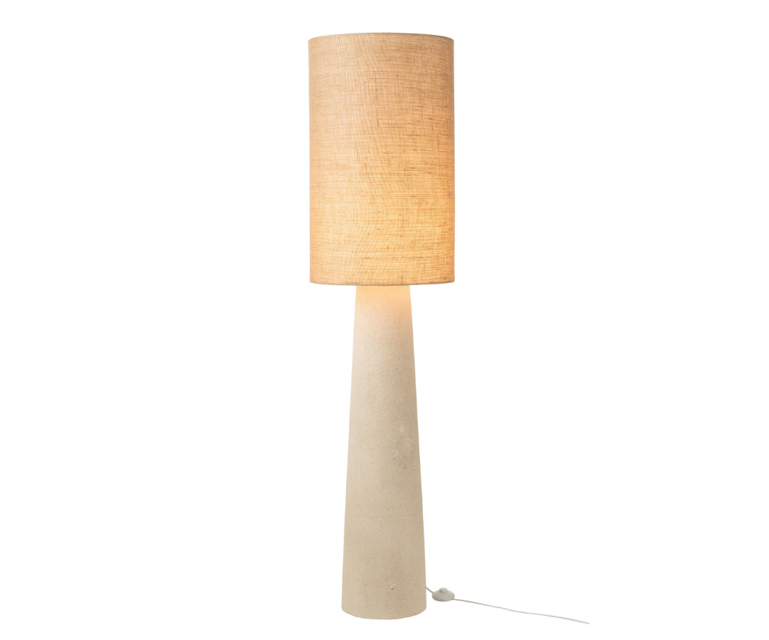 Vloerlamp Ava Fiberglas/Jute Naturel Groot