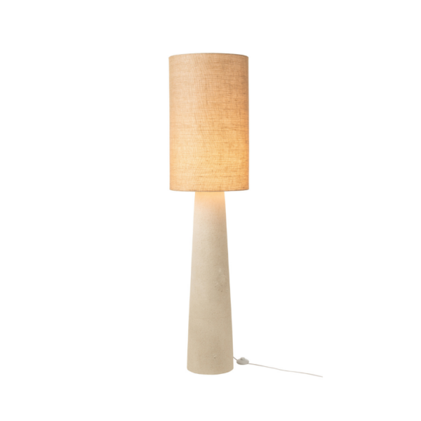 Vloerlamp Ava Fiberglas/Jute Naturel Groot
