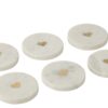 Set van 6 marmeren onderzetters, wit