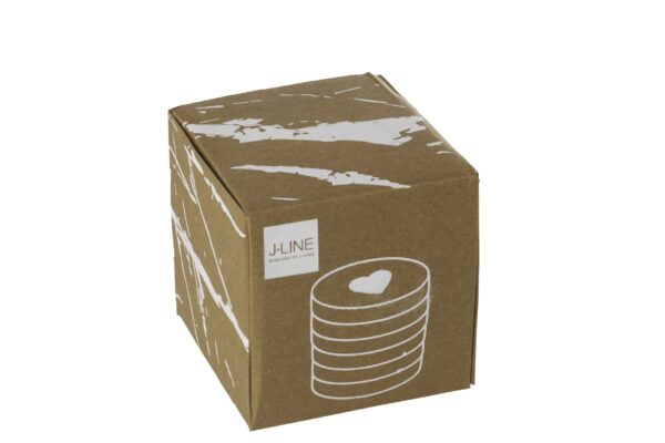 Set van 6 marmeren onderzetters, wit