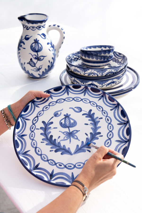 Lebrillo kom Granada keramiek wit/cobaltblauw