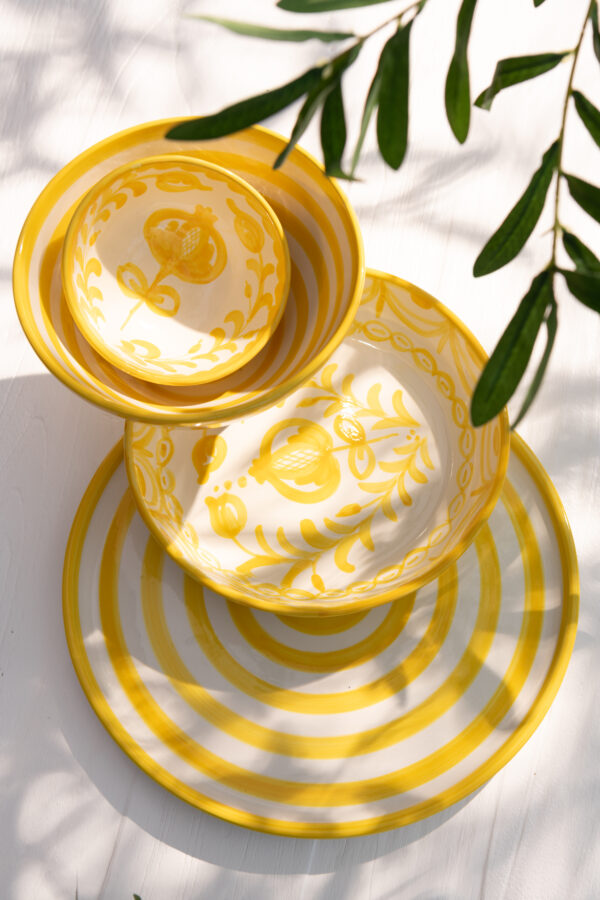 Lebrillo kom Granada keramiek wit/geel