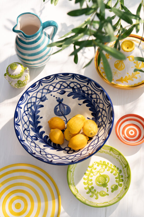 Lebrillo kom Granada keramiek wit/cobaltblauw