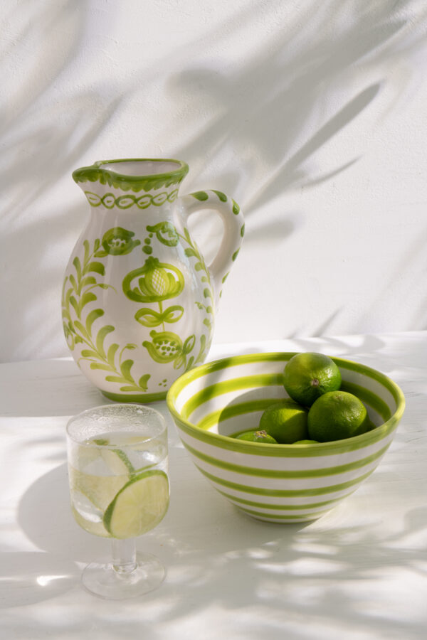 GRANADA VERT 09 Lebrillo kom Granada Strepen Keramiek Wit/Groen