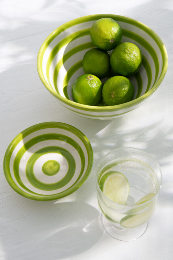 GRANADA VERT 10 Lebrillo kom Granada Strepen Keramiek Wit/Groen