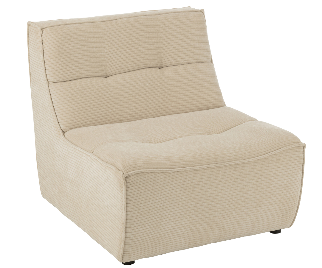 Beige 1-zits sofa in Japandi stijl