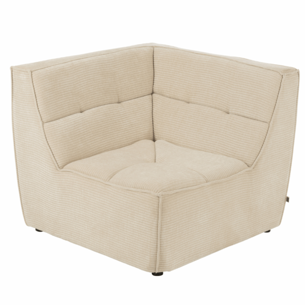 Hoekelement Grid Beige 46046 Beige hoekelement Grid. Onderdeel van een modulaire bank en passend bij Japandi interieurs