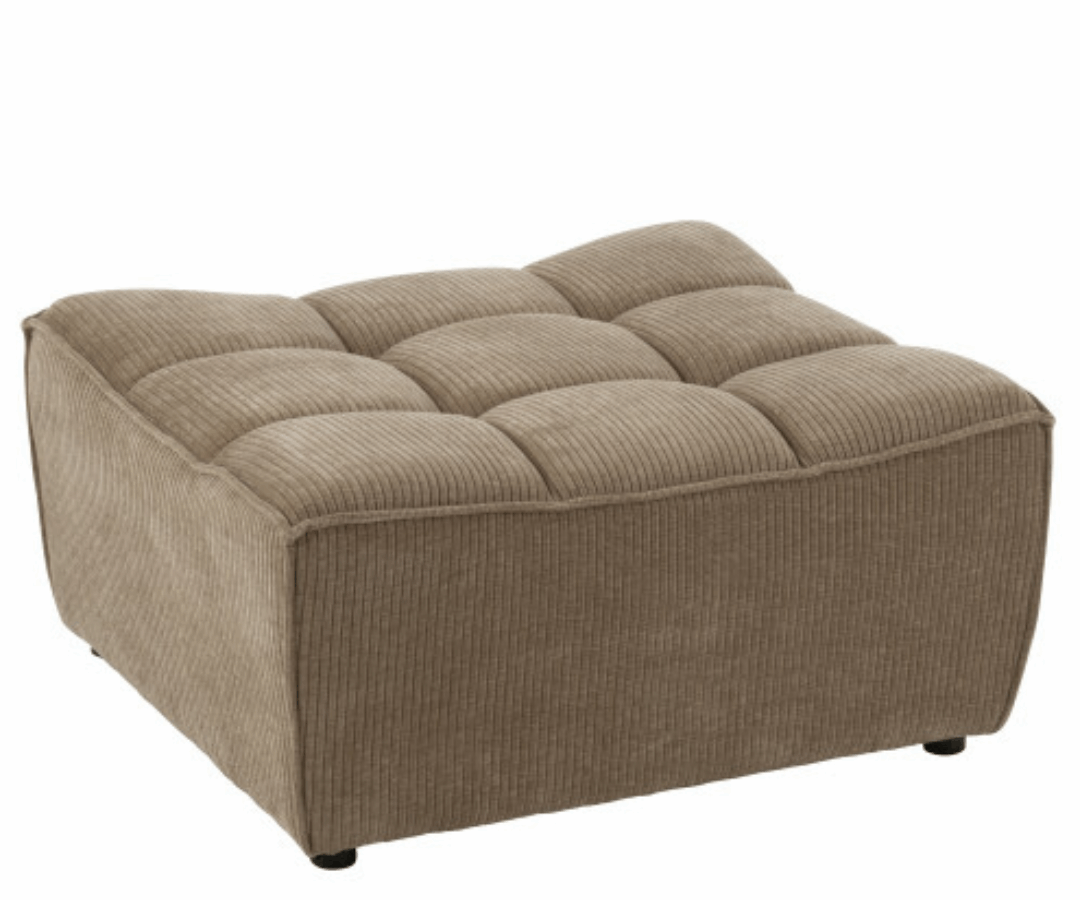 Poef Grid Taupe 46056 Taupe poef. Stijlvol en tijdloos, voor een knus en gezellig interieur