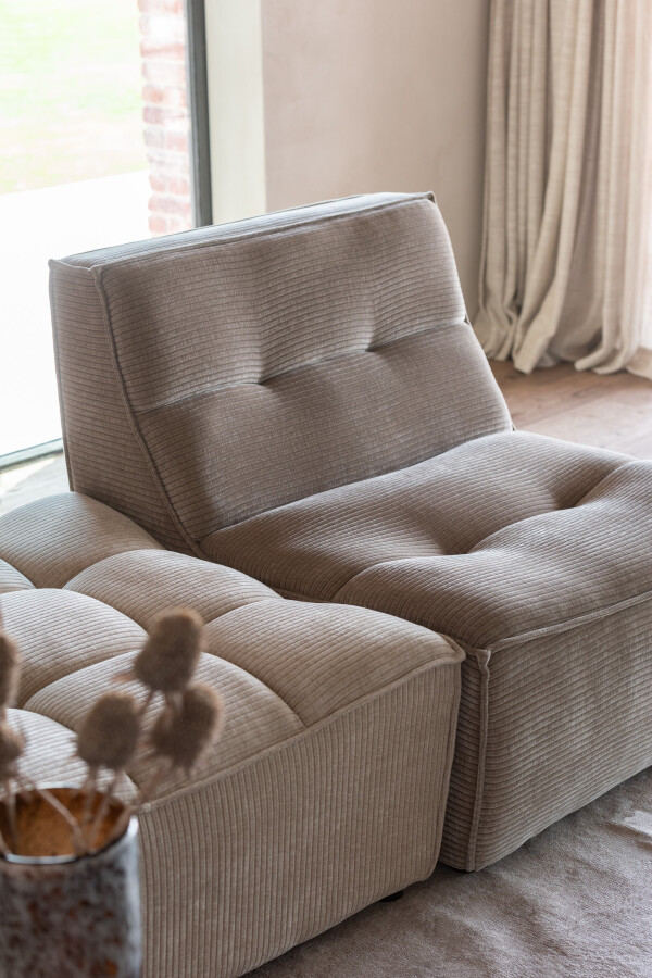 Poef Grid Taupe 46056-A Poef Grid Taupe