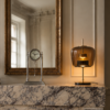 Tafelklok en Tafellamp Led Glas Bruin Tafelklok 32 cm hoog
