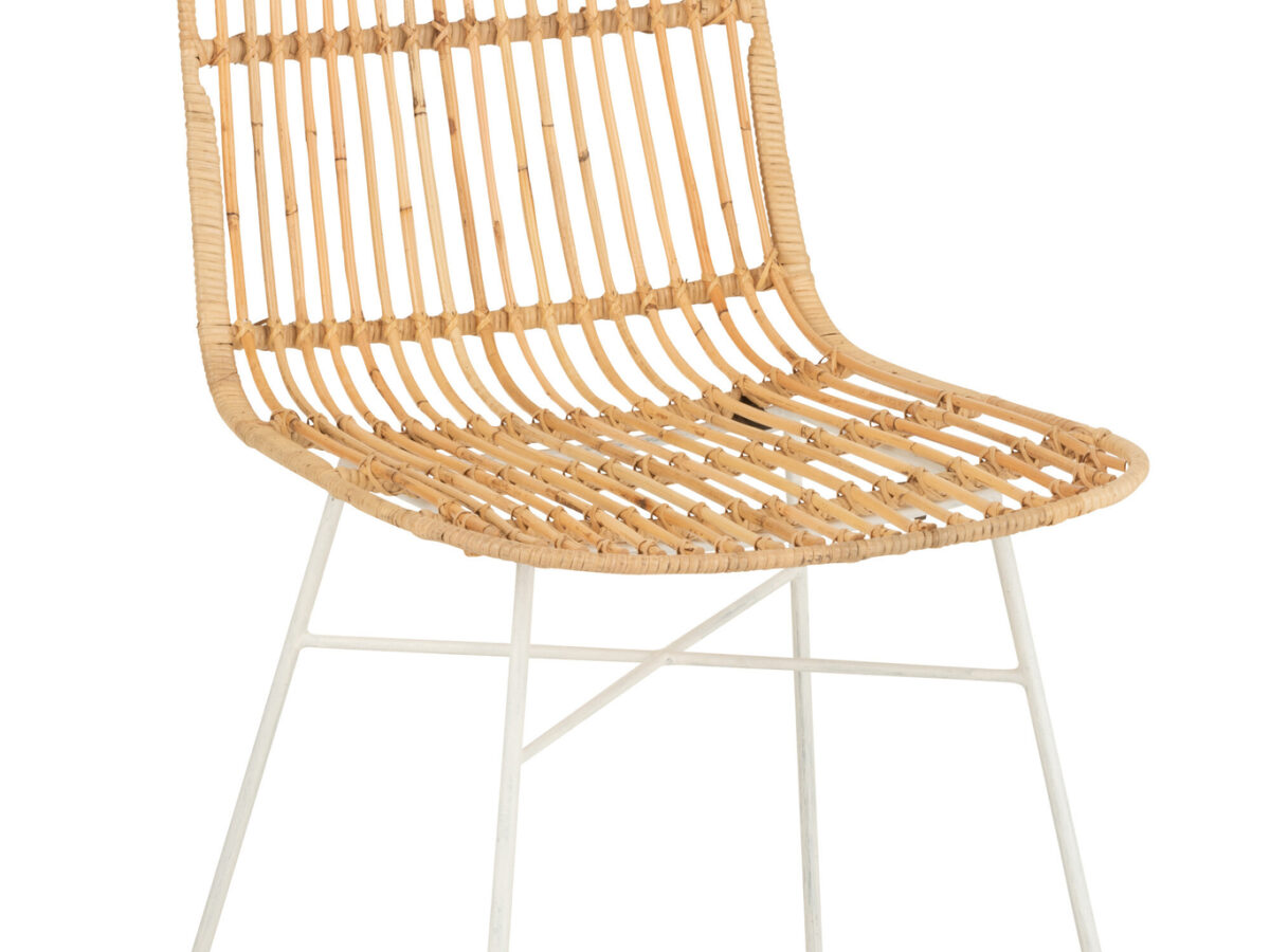 Stoel Ema Rotan/Metaal Naturel/Wit