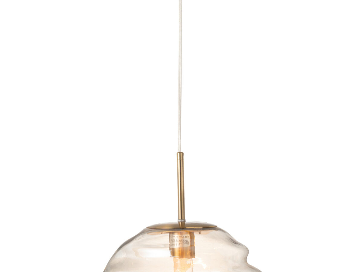 0-5.jpg Hanglamp Honingraat Glas Licht Cognac