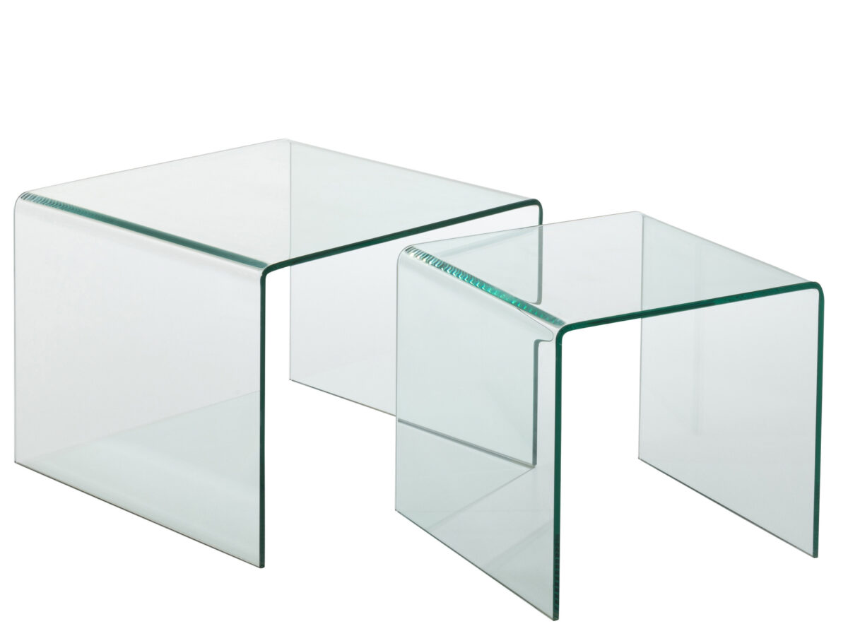 Set van 2 bijzettafels glas