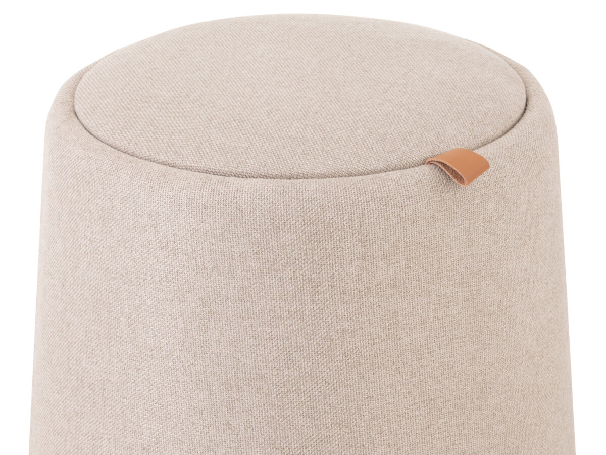 Poef/Bijzettafel Rond Beige