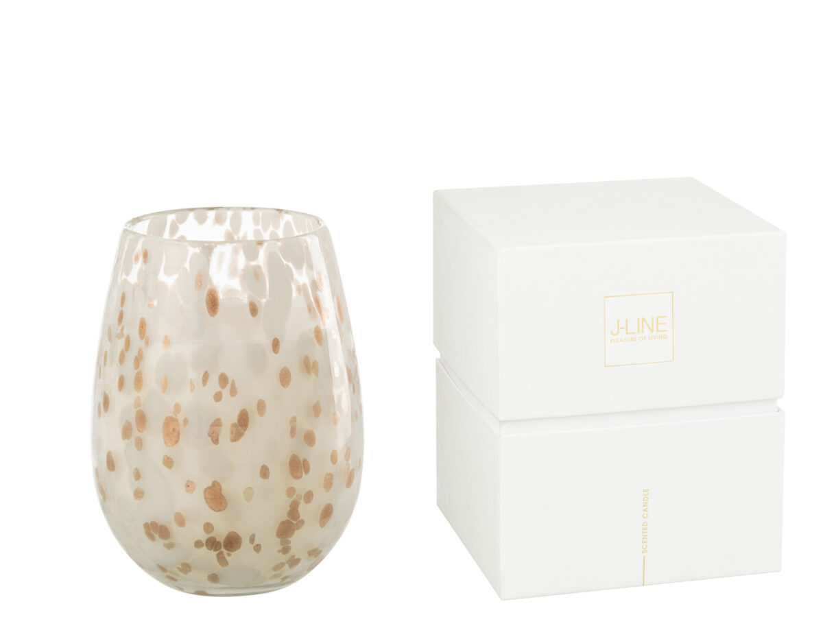 Geurkaars Mia Wit/Gemengd Glas Medium-120H