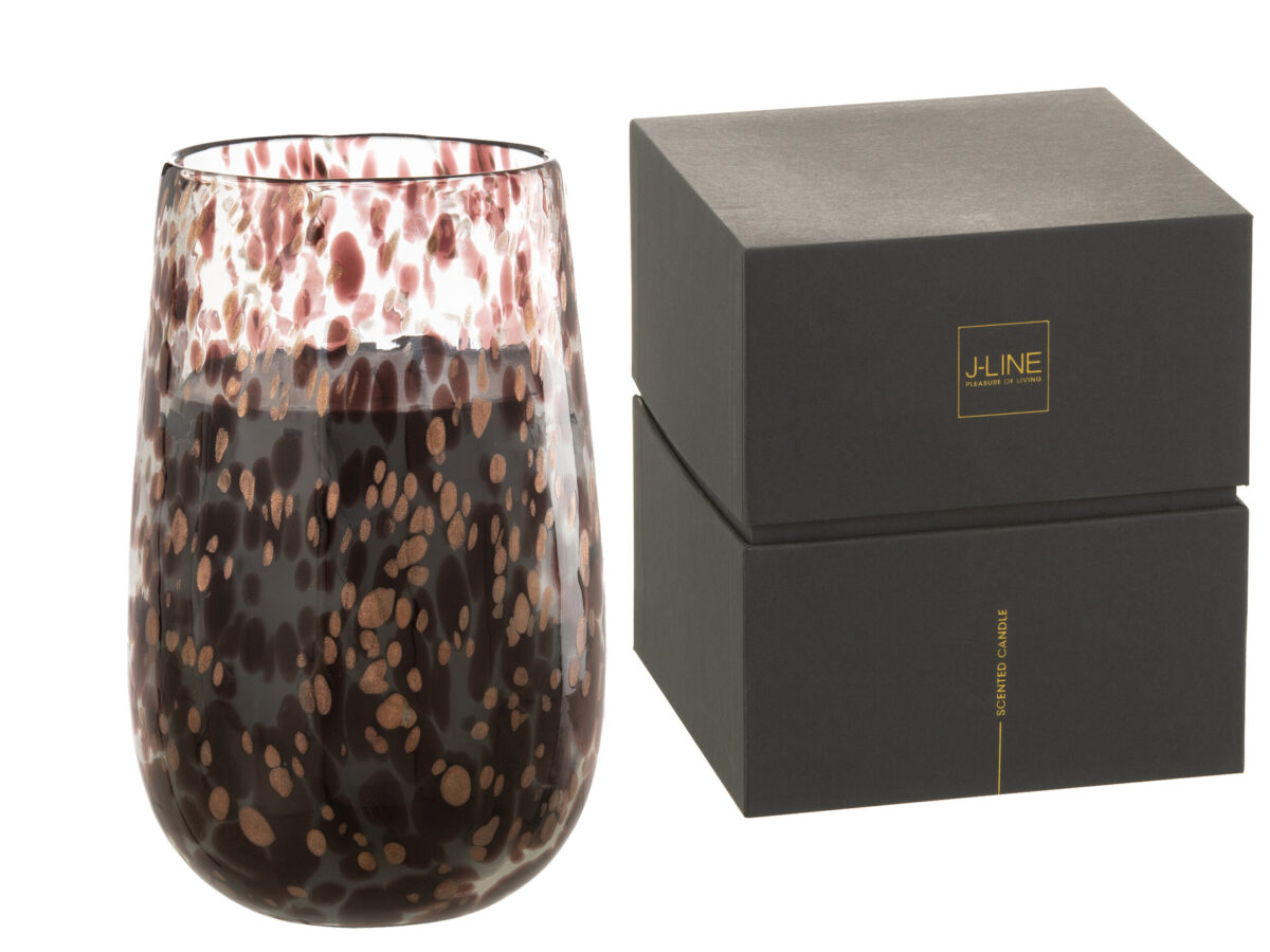 Geurkaars Mia Zwart/Gemengd Glas Groot-230H