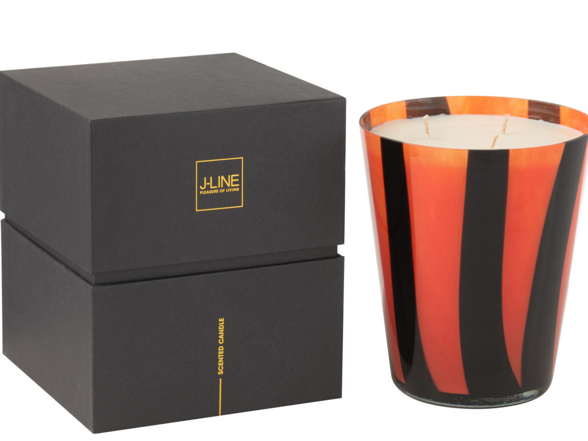 Geurkaars Noa Lines Oranje Groot-95 Uur