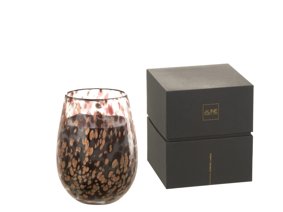 Geurkaars Mia Zwart/Gemengd Glas Medium-120H