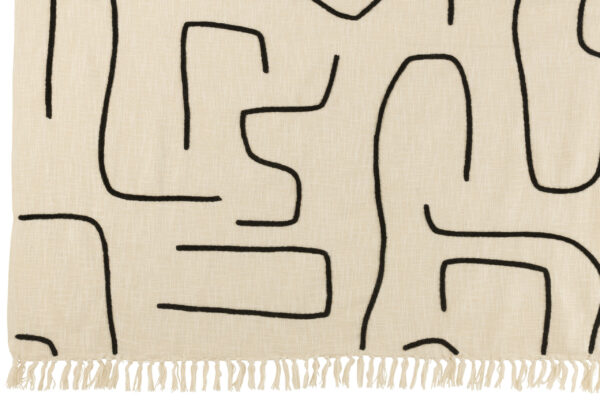 Plaid Strepen/Bogen Katoen Wit / Zwart