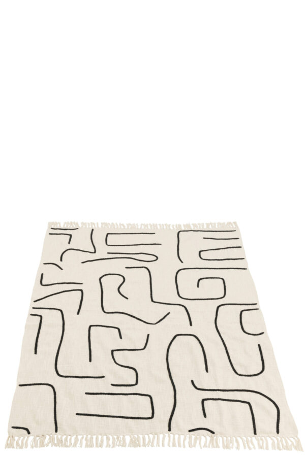 Plaid Strepen/Bogen Katoen Wit / Zwart