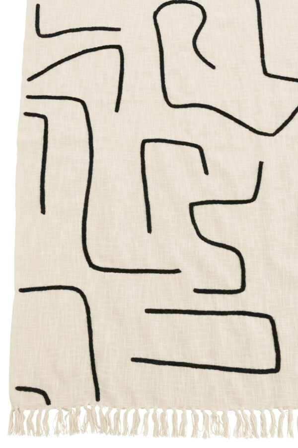 Plaid Strepen/Bogen Katoen Wit / Zwart