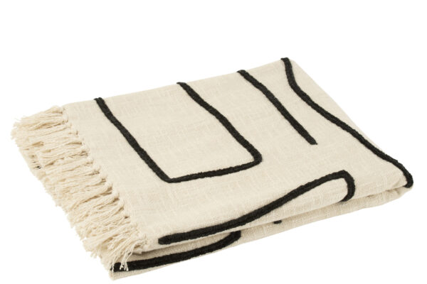 Plaid Strepen/Bogen Katoen Wit / Zwart