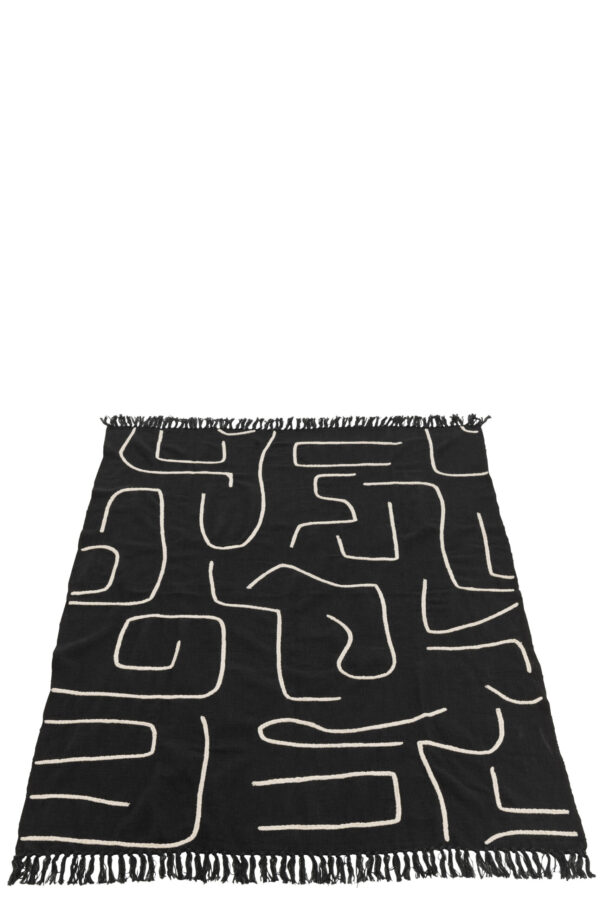 Plaid Strepen/Bogen Katoen Zwart /Wit