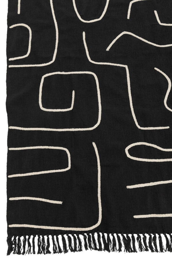 Plaid Strepen/Bogen Katoen Zwart /Wit