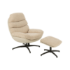 Relaxstoel + Voetenbank Beige