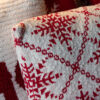 Set van 2 kussens met sneeuwvlokken, rood/wit