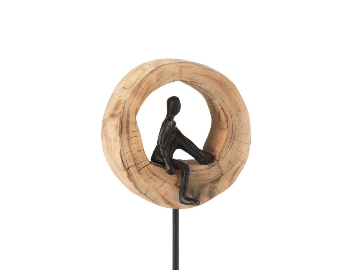 Figuur Denk Ring Laag Zwart