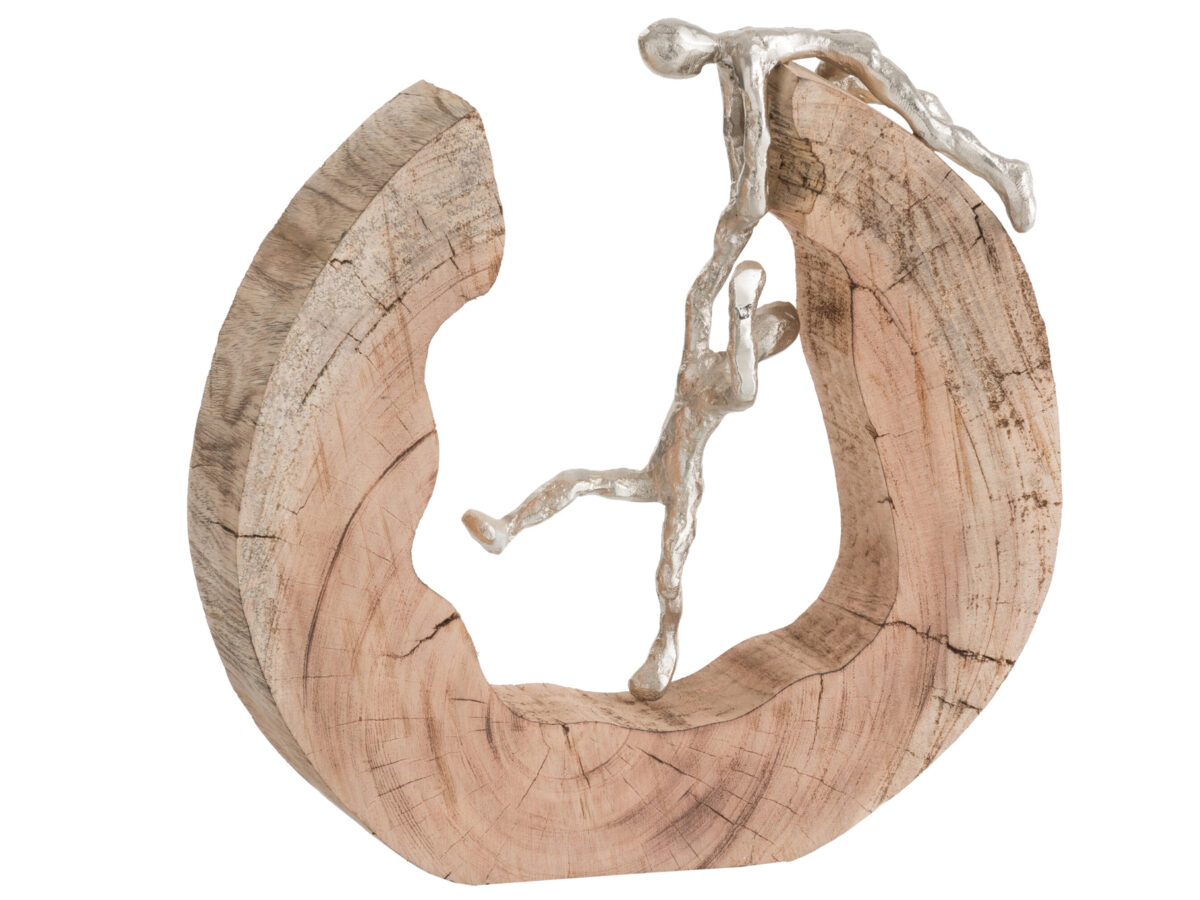 Figuurpaar Klimmen Mangohout zilver