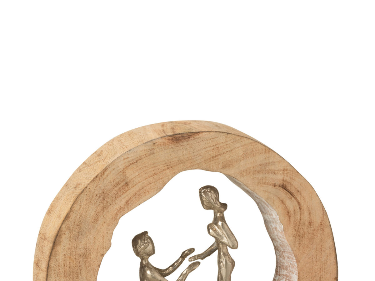 Decoratief Beeld Koppel Aanzoek mangohout/aluminium