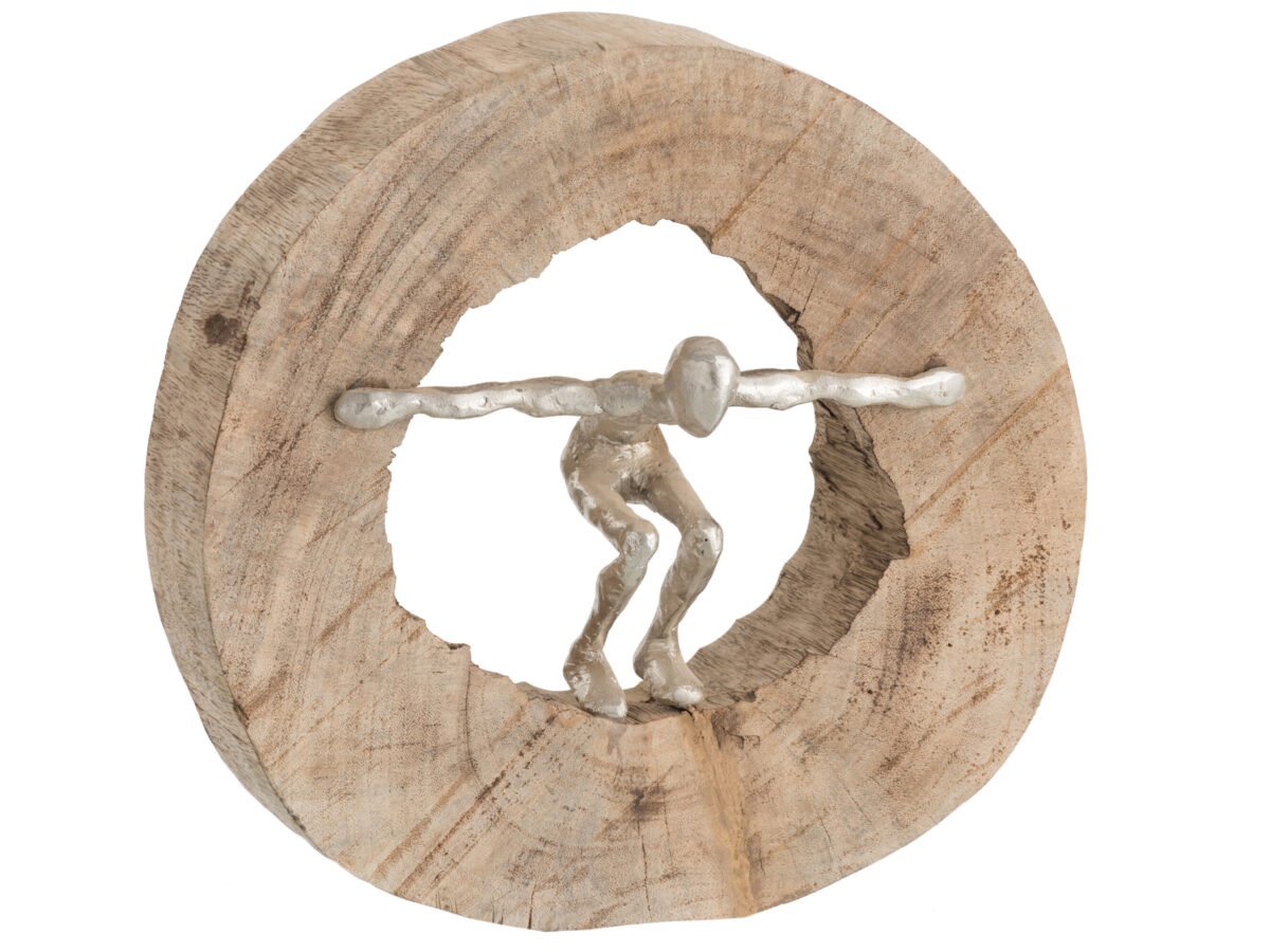 Figuur Springen at Hoppe mangohout aluminium