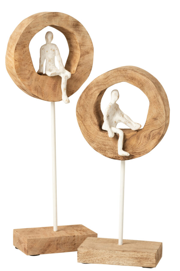 Figuur Denker Ring Hoog Naturel/Wit