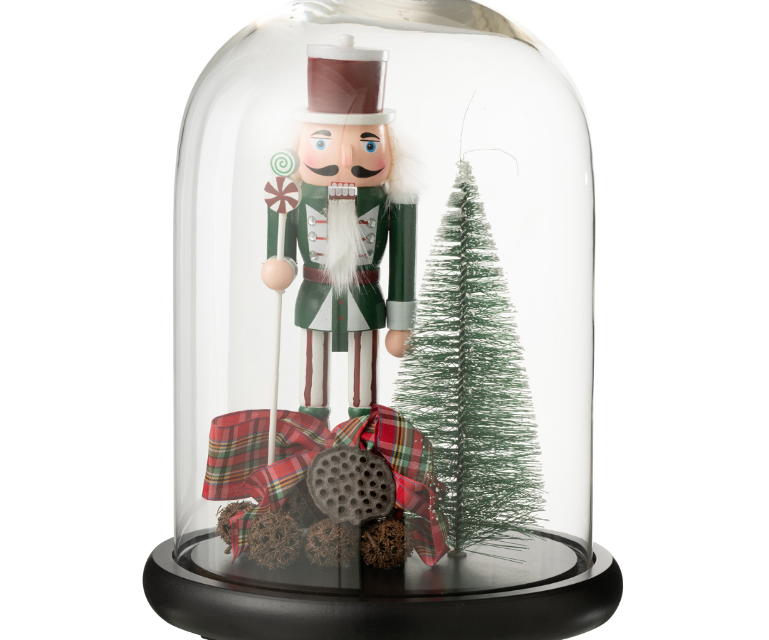 Decoratieve Glazen Stolp Notenkraker Groot | 29 cm