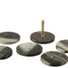 Set van 6 ronde marmeren onderzetters, zwart/lichtgrijs