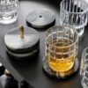 Set van 6 ronde marmeren onderzetters, zwart/lichtgrijs