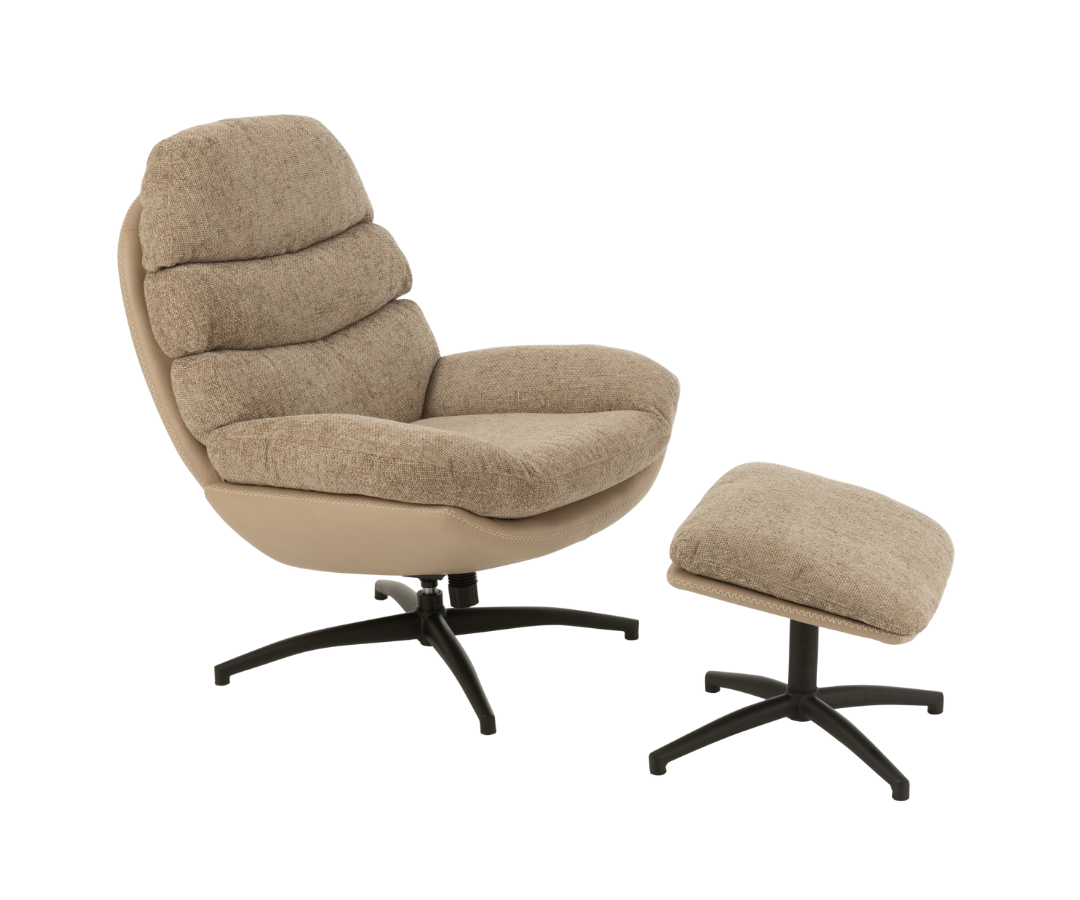 50791 Relaxstoel + Voetenbank Zand Relaxstoel + Voetenbank Zand