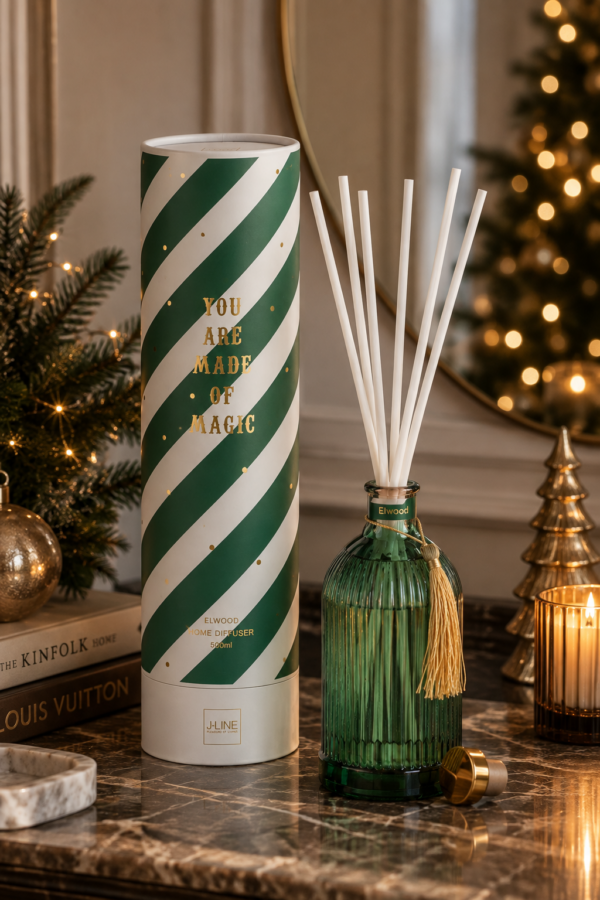 Reed Diffuser Magic Geurolie GroenWit 500 ml 58725 Reed Diffuser Magic Geurolie Donkergroen/Wit 500 ml