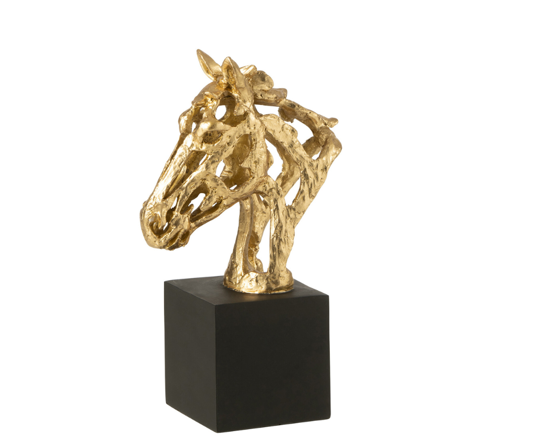 Paard op voet goud zwart