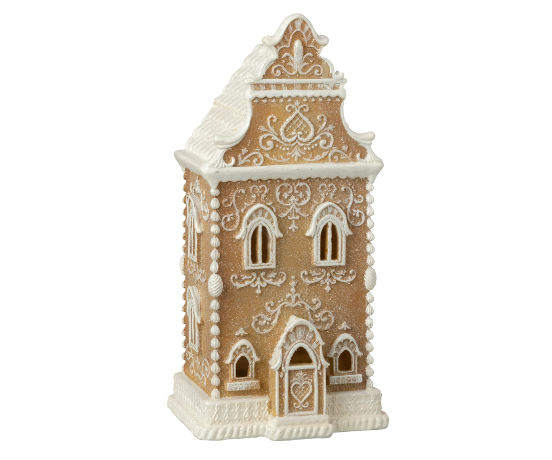 55557 Peperkoekhuis BeigeWit met Led verlichting Peperkoekhuis Beige/Wit met Led verlichting