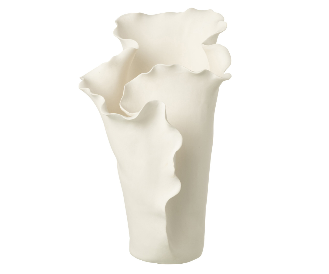 58557 Witte Keramische Vaas Helix Witte Keramische Vaas Helix