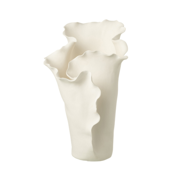 58557 Witte Keramische Vaas Helix Witte Keramische Vaas Helix