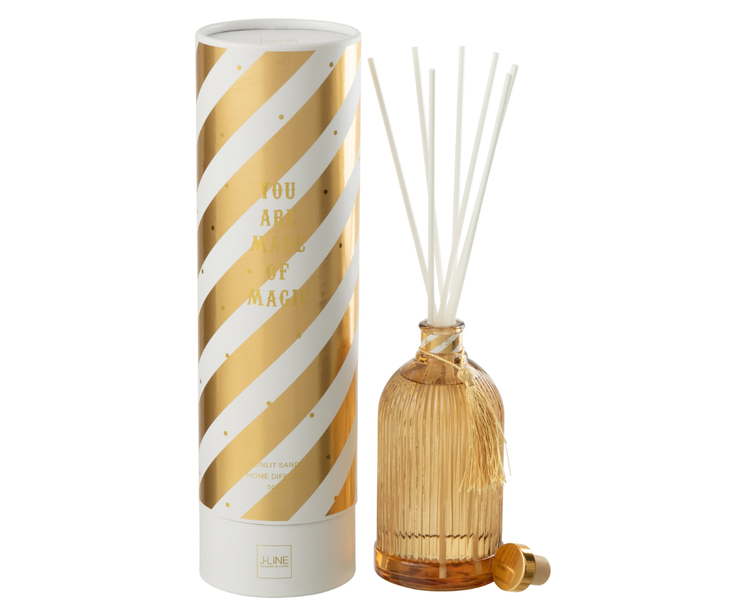 58728 Reed Diffuser Magic Geurolie GoudWit 500 ml Reed Diffuser Magic Geurolie Goud/Wit 500 ml