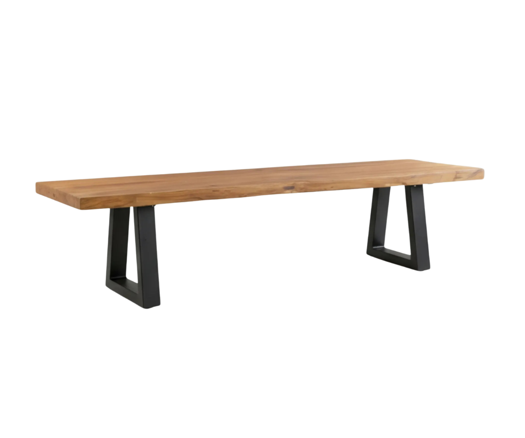Bank met ijzeren poten - naturel - 280cm