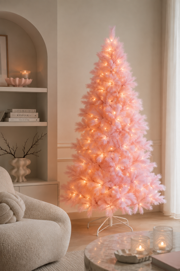 Kerstboom 400 Led Pampa Metaal Lichtroze
