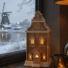 Peperkoekhuis Beige/Wit met Led verlichting