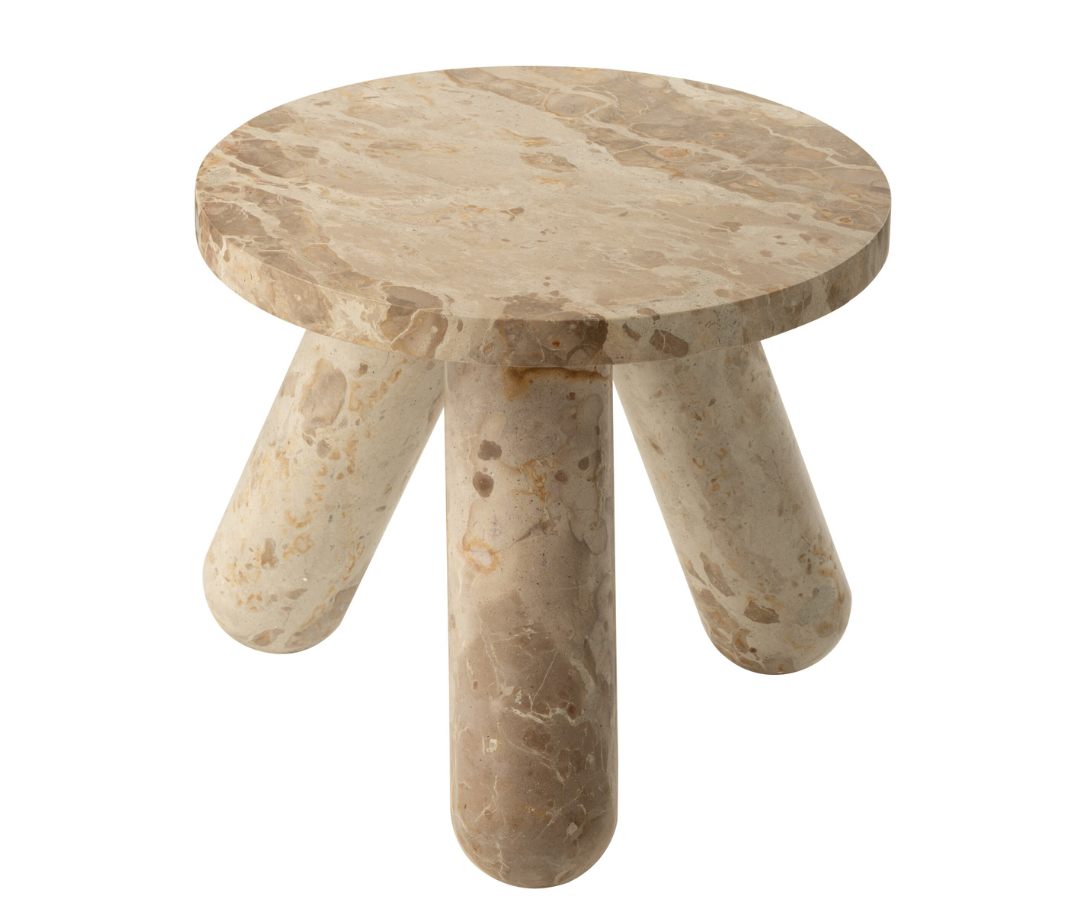 Beige Marmeren Bijzettafel J-line